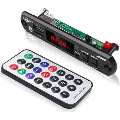 MP3 Module 5V 12V Automobile Car Bluetooth MP3 WMA USB/SD/FM/AUX Decoder Board Plate Audio Module Color Screen Car MP3 Speaker