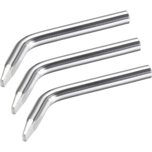 Uxcell 62mm Lead-free Soldering Iron Tip Replacement 4mm Width Solder Bend Tip 60W 3pcs