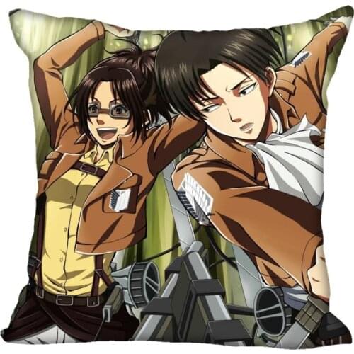 H+P#55 New Hot Custom Pillowcase attack on titan#2 soft 45x45 cm (One Side) Pillow Cover Zippered SQ01003@H055