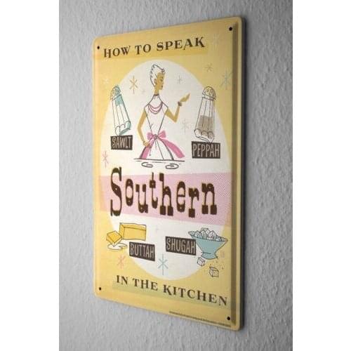 Nostalgic Tin Sign Southern Dialect Pronunciation Kitchen Salt Pepper Butter Su