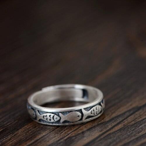 New 2018 Jewelry Line Thai Silver Wholesale S990 Fine Silver Ring Archaize Matte Process Every Year More Than Ring