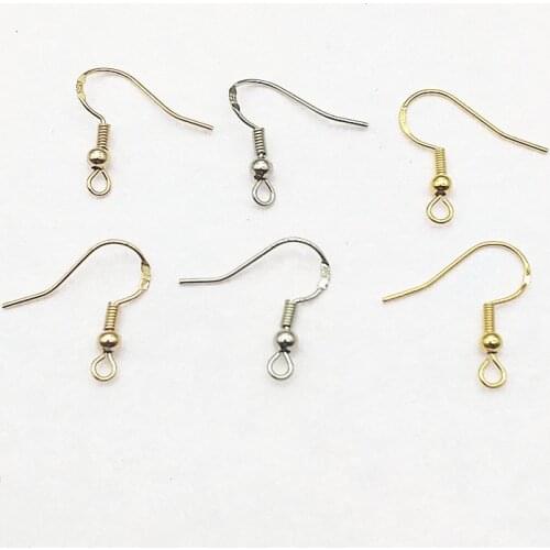New Arrival! 19x19mm 50pcs Plating Real gold Ear hook Connectors for Necklace Earring DIY Parts Jewelry Findings & Components