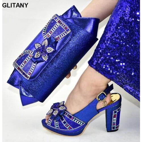 New Arrival Women Shoe and Bag To Match for Party In High Quality Italian Ladies Shoes Bag Nigerian Women Party Pumps High Heels
