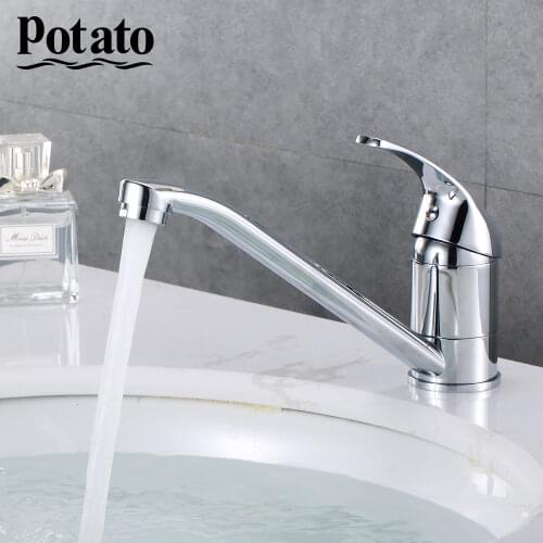 Potato Kitchen Faucet Classic Pull Out Modern Polished Chrome Plated Single Handle Swivel Spout Vessel Sink Mixer Tap p4204p4504