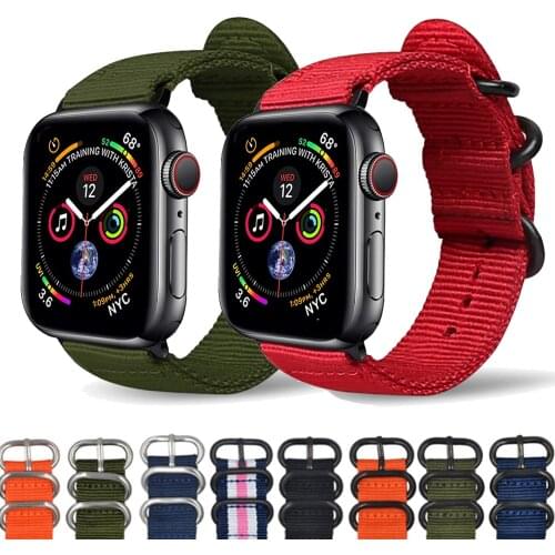 Strap For Apple watch band strap 44mm 40mm iwatch band 42mm 38mm nylon Nato strap Bracelet Watchband for apple watch 4 3 2 1