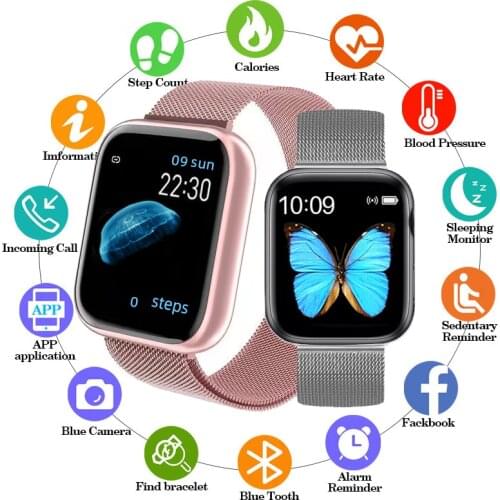 Bluetooth Music Smart Watch For Android ios Men Women Wristwatch Full Touch Screen Fit Watch Dial Call Smartwatch Blood Pressure