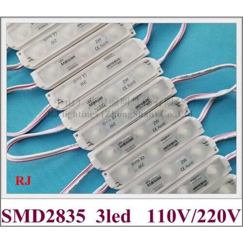 AC110V/AC220V input injection LED module for sign letter 78mm(L)*18mm(W) SMD 2835 3 LED 2W Double-sided PCB super quality