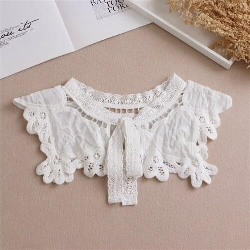 Vintage Women Shirt Doll Fake Collar White Shawl Wrap Detachable False Collar Sweater Dress Hlaf Shirt Decoration Accessory