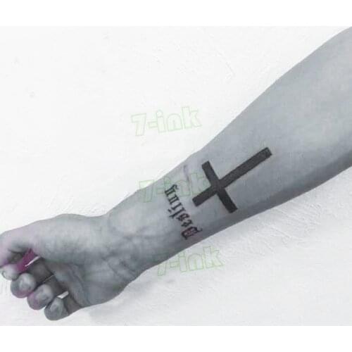 Temporary Tattoo Water Transfer Cross Roman Numerals Moon Girl Body Art Waterproof Tattoos Fake Tatoo Flash Tatto for Men Women