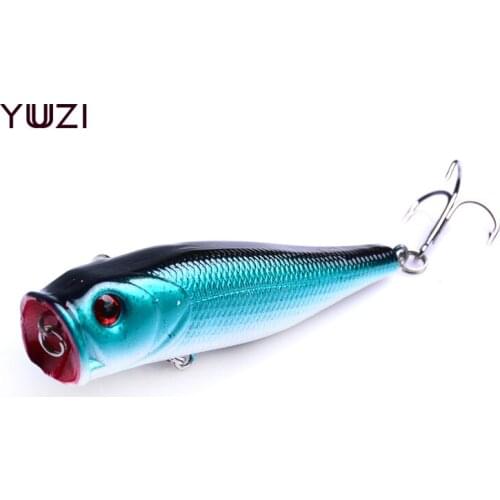 YUZI 1pc Fishing Topwater Fishing Lures 6 Colors Floating Popper Lure Hooks Crank Baits Tackle Tool 9cm 14g fishing wobblers