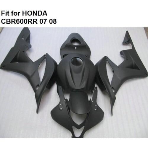 Aftermarket body parts fairings for Honda CBR 600RR 07 08 matte black fairing kit CBR600RR 2007 2008 HZ10