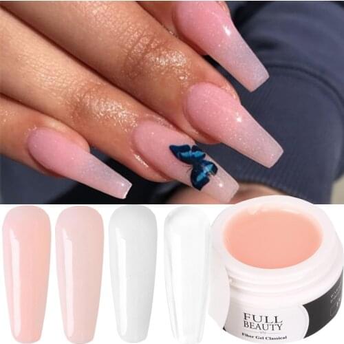 1PC White Clear Pink Nail Art Gel Acrylic Quick Building Extension UV Gel Nail Phototherapy Glue Manicure Glue 3D Tip Nail Tools