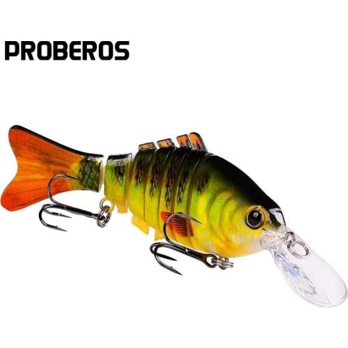 1pc Multi Jointed Fishing Lure 7 Segments Swimbait 11.2cm 14g Lifelike Joint Bait Wobblers 6# Black Treble Hook Bass Tackle