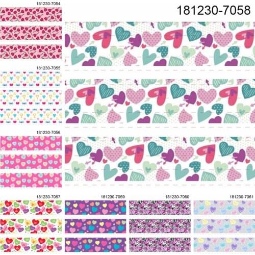 10yards -different sizes -love heart Valentines Day ribbon printed Grosgrain ribbon