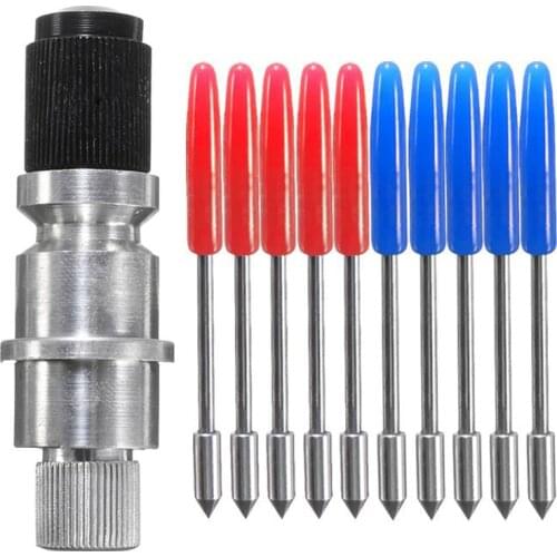 11Pcs/Set 45/60 Degree Vinyl Cutter Plotter Roland Blade Cutting Plotter Blades +Blade Holder For Graphtec CB09