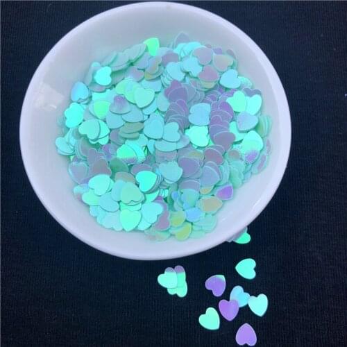 2000Pcs/Pack AB Mint Color 6mm Love Heart Shape Loose Sequins Paillettes for Nail Arts,Wedding Elegant Decoration Confetti
