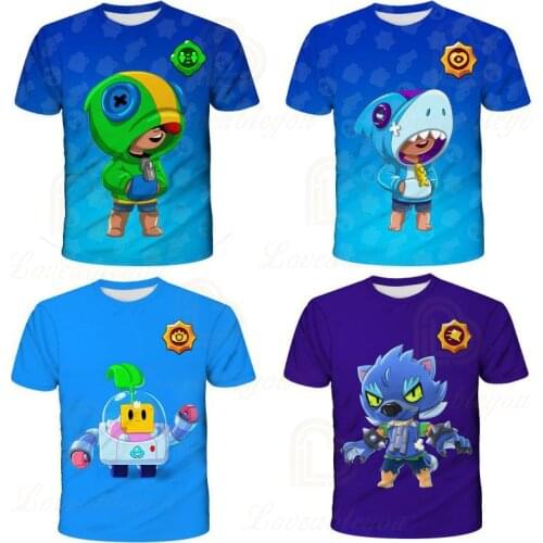 2021 Boys Girls Browlers Crow and Star,Shoot Game 3D Print t shirts Fashion Clothing Harajuku T-shirt Kids Leon Tops Men