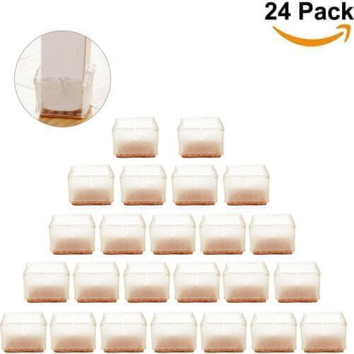 24pcs Antiskid Chair Leg Caps Table Floor Leg Protection Cover, Furniture Pads High Elastic Floor Protectors Furniture Caps Set