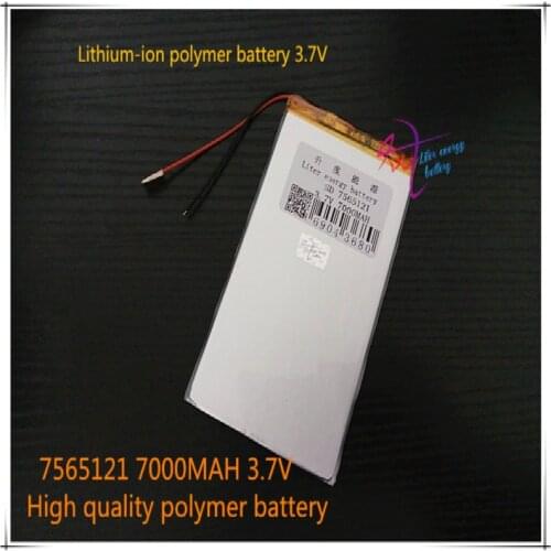 3.7V 7000mAH 7565121 ( polymer lithium ion battery ) Li-ion battery for tablet pc power bank cell phone speaker