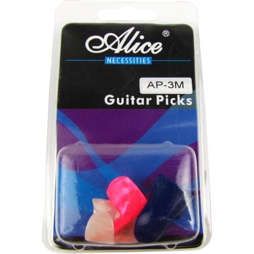 Alice 3pcs Acoustic Electric Guitar Bass Forefinger Finger Picks Plectrums Celluloid Mixed Color