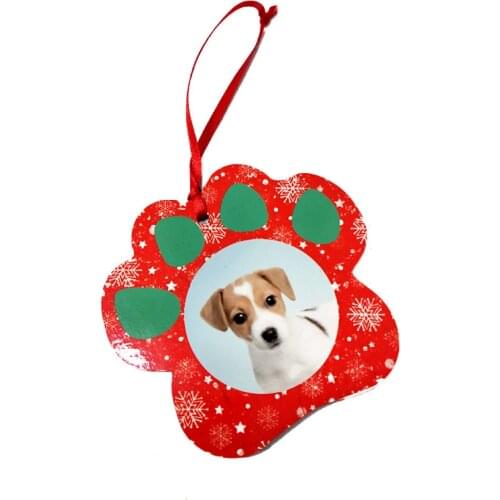 30pcs sublimation blank heat transfer printing Christmas decoration pendant Dog paw shape MDF two-sided printing new DIY gifts