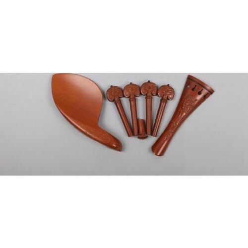 4/4 violin tailpiece fine tuner Violin peg chin rest End pin Woman Carved #2