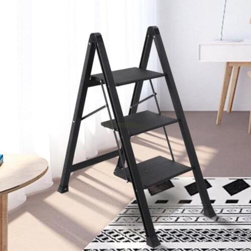 Household Ladder, Folding And Thickening Aluminum Alloy Herringbone Ladder, Flower Rack, Ladder Stool, Three-step Storage