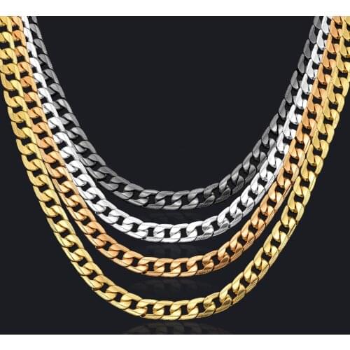 60cm Personality Cuban Chain Necklace for Men Women Motorcycle Party Gold Chain Hip Hop Jewelry Punk Style Long Chain Jewelry