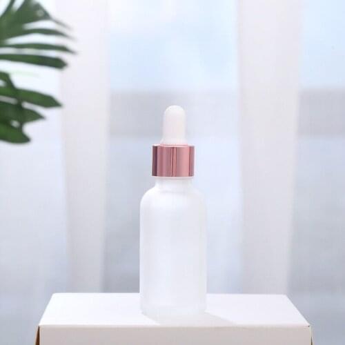 5pcs 5-100ml Rose-Golden Refillable Dropper Bottle Frosted essential oil Glass Aromatherapy Liquid Drop massage Pipette Bottle