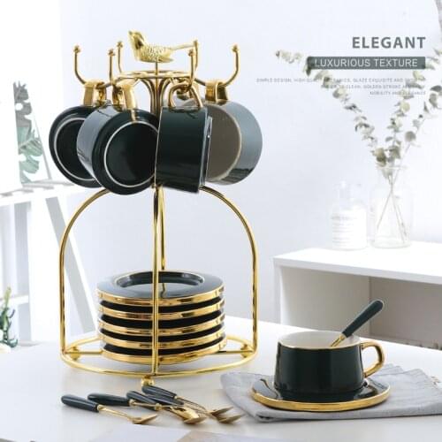 Creative coffee cup set espresso cups bone china Porcelain tea cups and saucers afternoon tea party mug set home coffee teacup