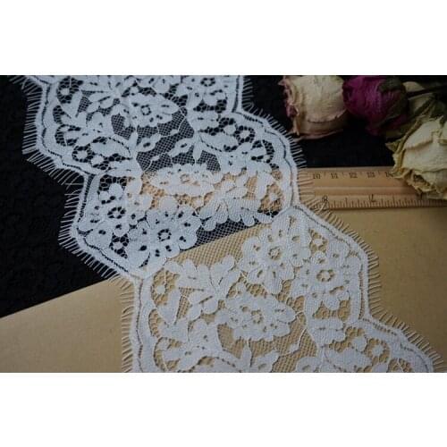 14cm 3meters French Eyelash Lace Trims Embroidery Black Lace Fabric DIY Garments Sewing Accessories Handmade Patchwork Crafts