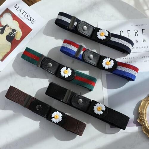 Lazy Invisible Belt Ladies Trendy Belt Men and Women Seamless Jeans All-match Elastic Elasticity No Hole Decorative Belt