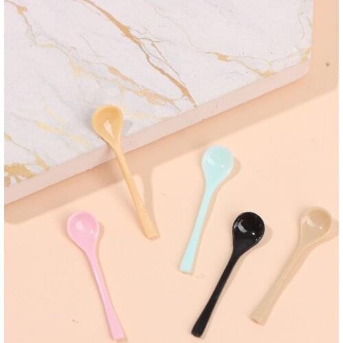 Candy Color 1Pc 1/12 Dollhouse Miniature Accessories Mini Desserts spoon Model Simulation Toys for Doll House Decoration