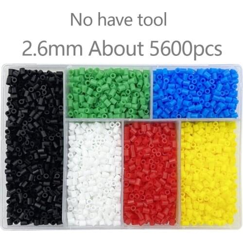 2.6mm 6colors/ Perler Hama Beads set Educational Kids Diy Toys Fuse Iron beads Jigsaw Puzzle 3D For Gift children Toy