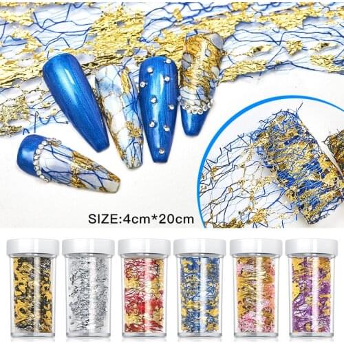 Brown Silver 3D Mesh Nail Sticker Decal Delicate Gold Spider Net Line Slider On Nail Holo Tape Nail Art Decora Manicure