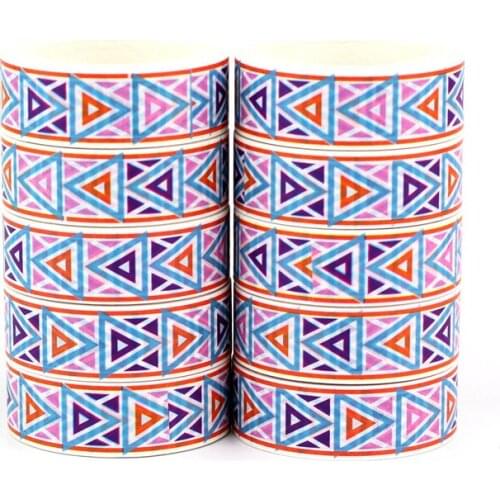 NEW 10pcs/lot Decorative Triangle Square Washi Tapes DIY Scrapbooking Stickers Adhesive Masking Tape Kawaii Papeleria Wholesale