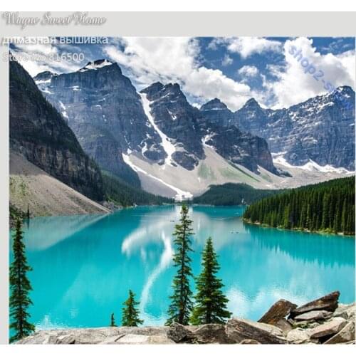 2016 New Diamond Embroidery Crystal Full Square Diamond Sets Unfinish Decorative Diy Diamond Painting Cross Stitch Snow Lake