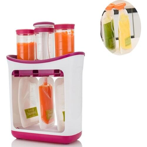 New Squeeze Juice Station Baby Food Organination Storage Containers DIY Healthy Food Maker Fruit Puree Packing Machine Spoon 3