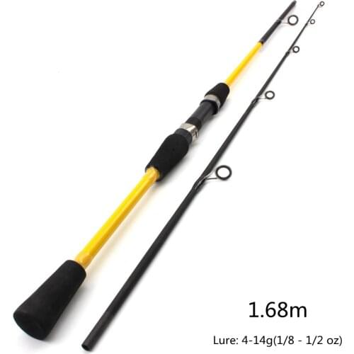 NEW 168 cm Carbon Spinning Fishing Rod M Power fast Hand Fishing Tackle Lure Rod Lure Wt 4-14g 2 section pole Low price rod