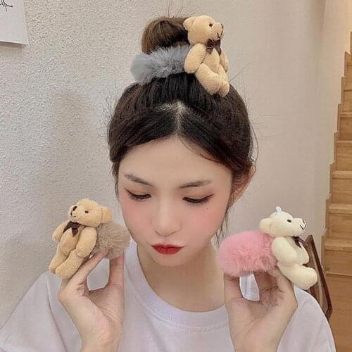 Hair Band Bear Accessory Elastic Fiber Adorable Ponytail Holder for Daily Life
