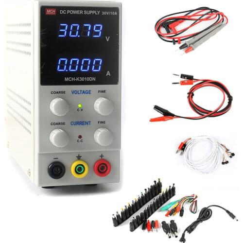 K3010DN Adjustable 4Ps Digital DC Power Supply 30V 10A 0.01V 0.001A Regulated Laboratory Power Supply Phone Repair DC Jack Kits