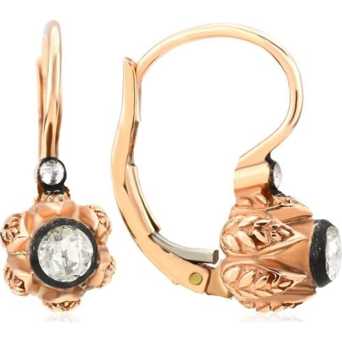 Symbol Gold 0.28 Carat Diamond Solitaire Earring Piece Jewelry Rope Chain Charm Earring Jacket Bead Figure For Women