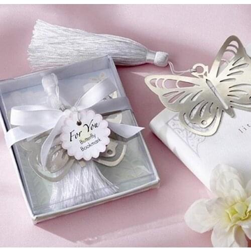 Wedding Favors Metal Tassel Bookmark Book Mark Note Memo Label Ribbon Box Gifts birthday back to school party gift 25 styles