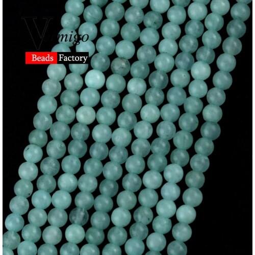 Light Blue Jades Round Gem Stone Beads For Needlework Jewelry Making 3mm Charm Loose Beads DIY Necklace Bracelet Accessories 15"