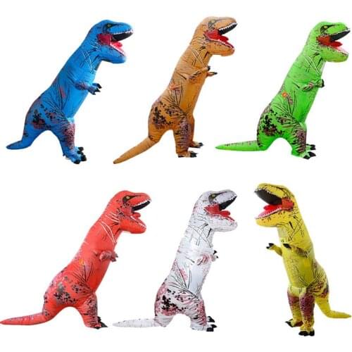 Adults Halloween Inflatable Costume Fancy Dinosaur Blow Up Suit Cosplay Festival Party Performance Jumpsuit Inflatable Toy
