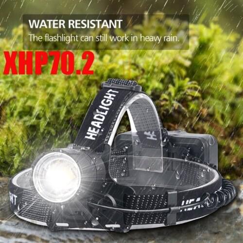 8000 Lumen XHP-70.2 Brightest High LED Work Headlight,18650 USB Rechargeable Flashlight for Camping,Hiking