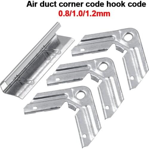 0.8-1.2mm Plate Flange Duct Angle Code Thickness Galvanized Metal Lampblack Pipe Hook Code Fittings Duct Clamp Strip