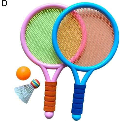 1Set Plastic Badminton Toy Lightweight Interactive Easy-grasp Tennis Rackets Badminton Toy for Child Outdoor Indoor Sports