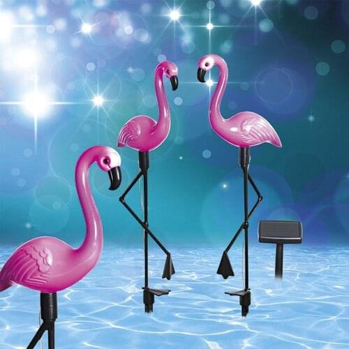 1PCS/3PCSLed Flamingo Waterproof Solar Lawn Light Outdoor Garden Decoration Light Garden Floor With Landscape Lightss