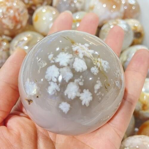 1pcs Natural Sakura Cherry Agate Quartz Crystal Quartz Crystal Sphere Ball Healing family Decor Gifts Natural Minerals